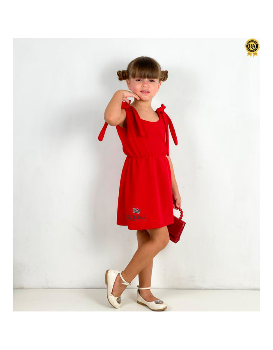 Vestido Infantil Lorena Em Crepe Liso