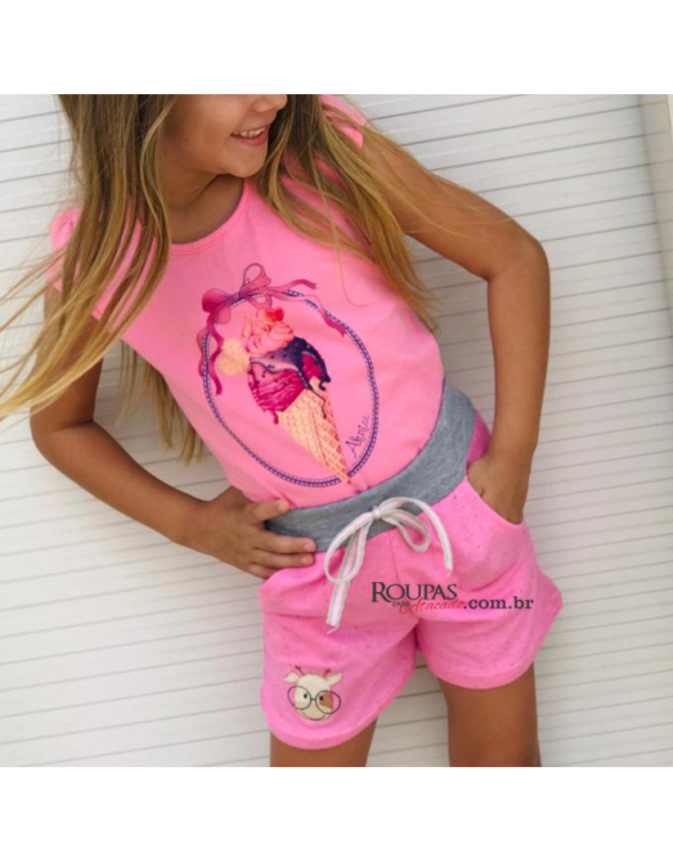 Short Infantil Moletinho Menina 