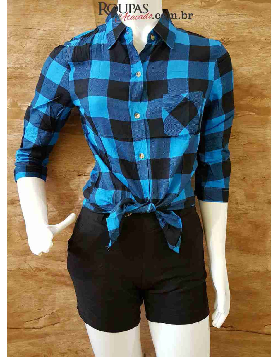Blusa Xadrez Feminina 3/4