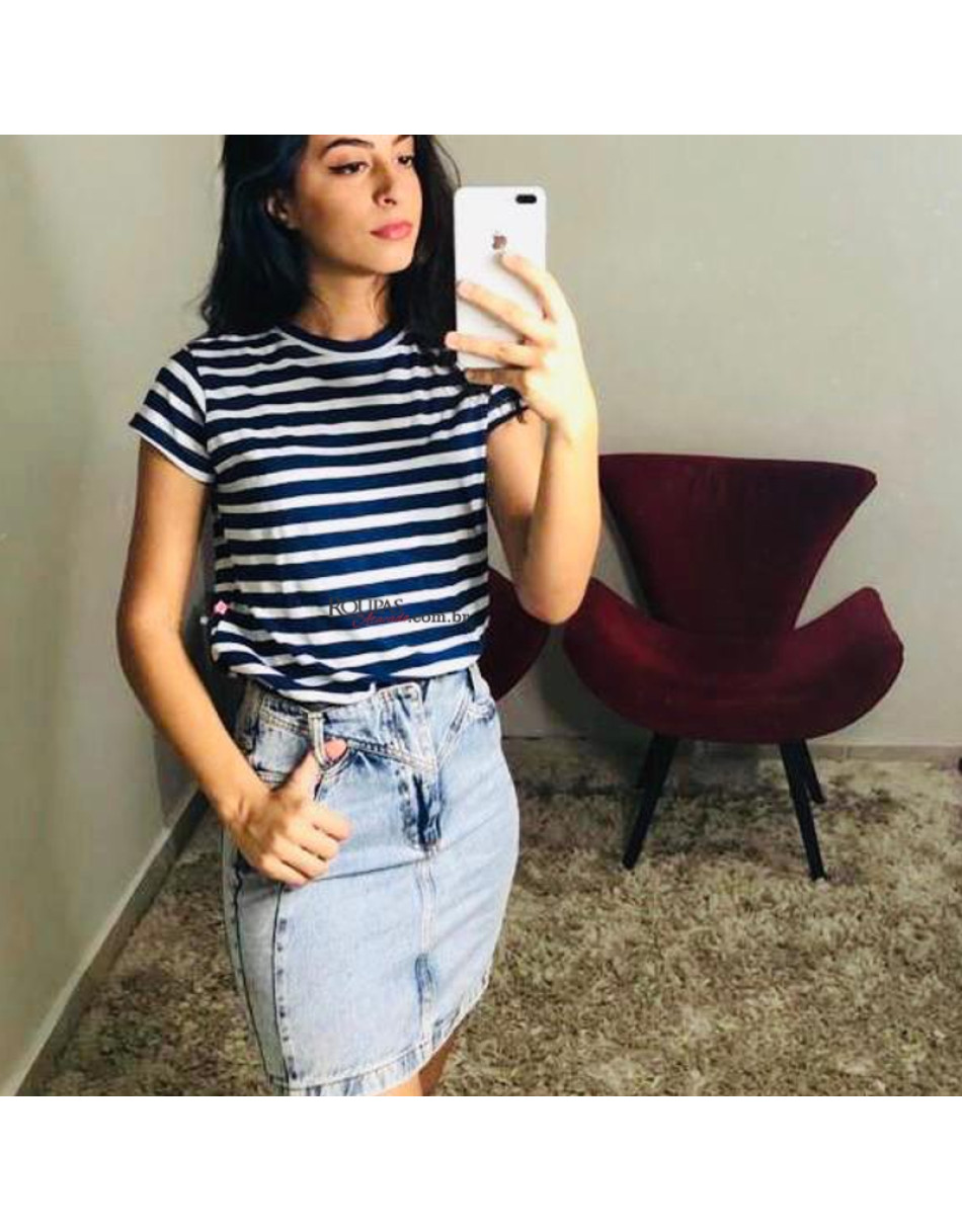 Blusa T-shirt Feminina Listrada