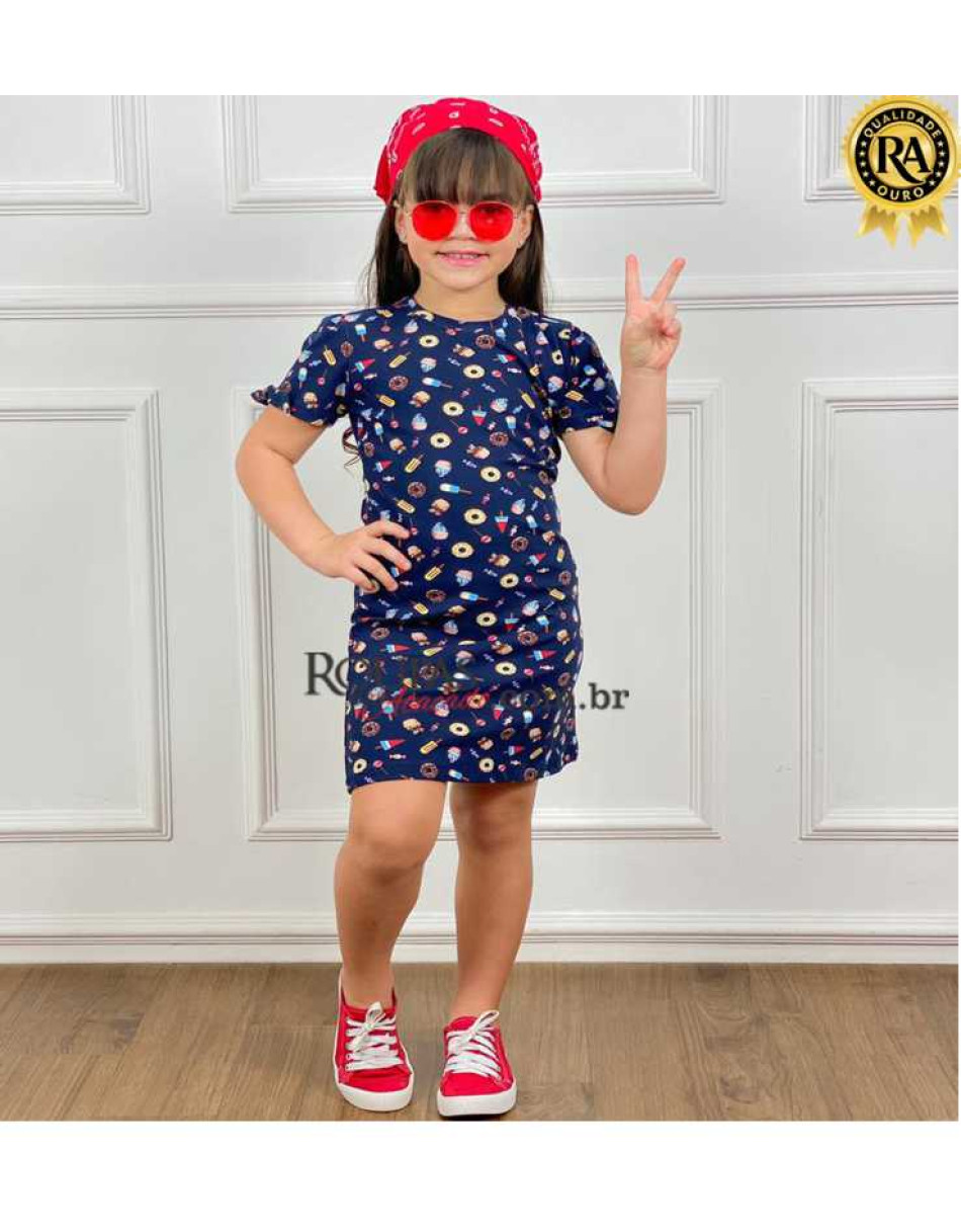 Vestido Infantil Manga Lacinho Marisol 