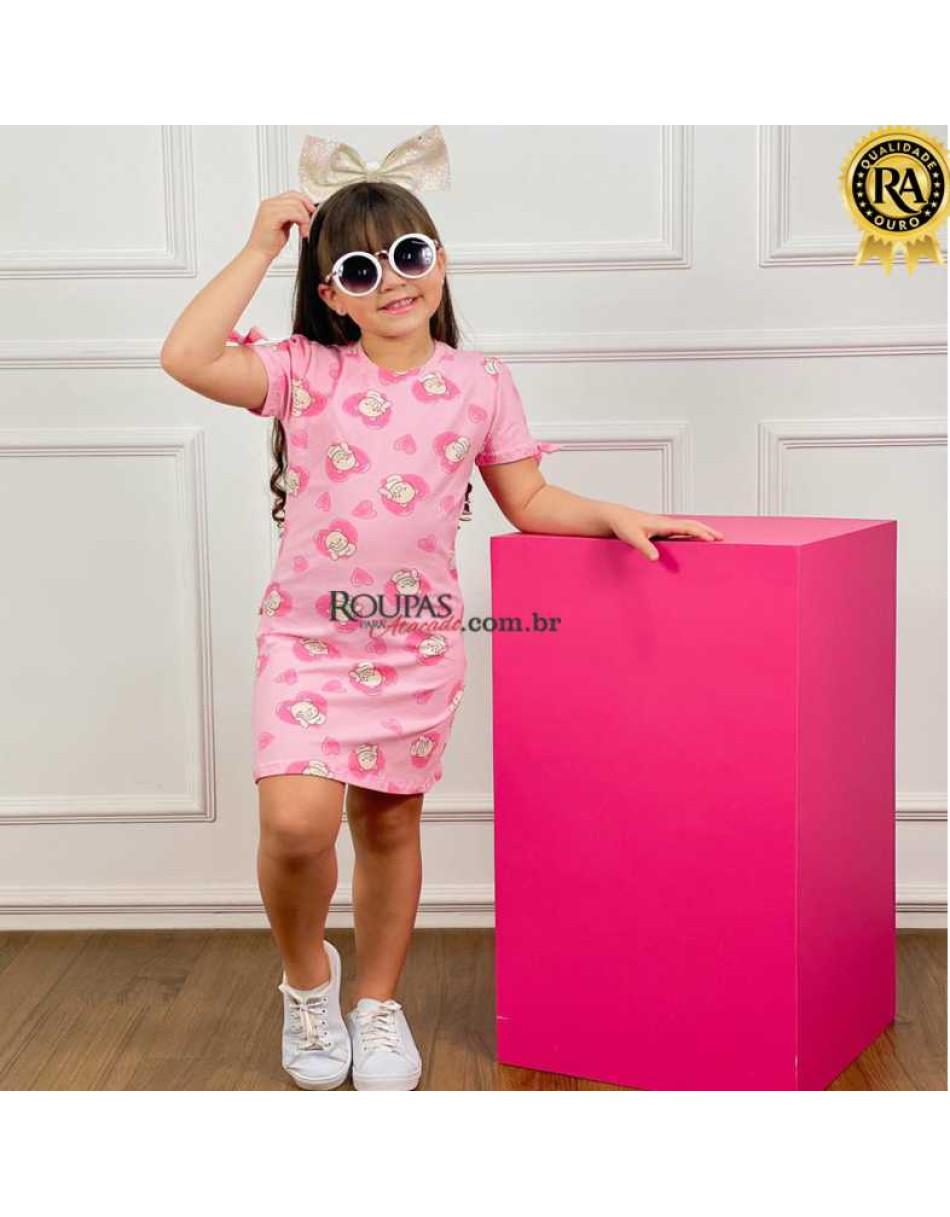 Vestido Infantil Manga Lacinho Marisol 