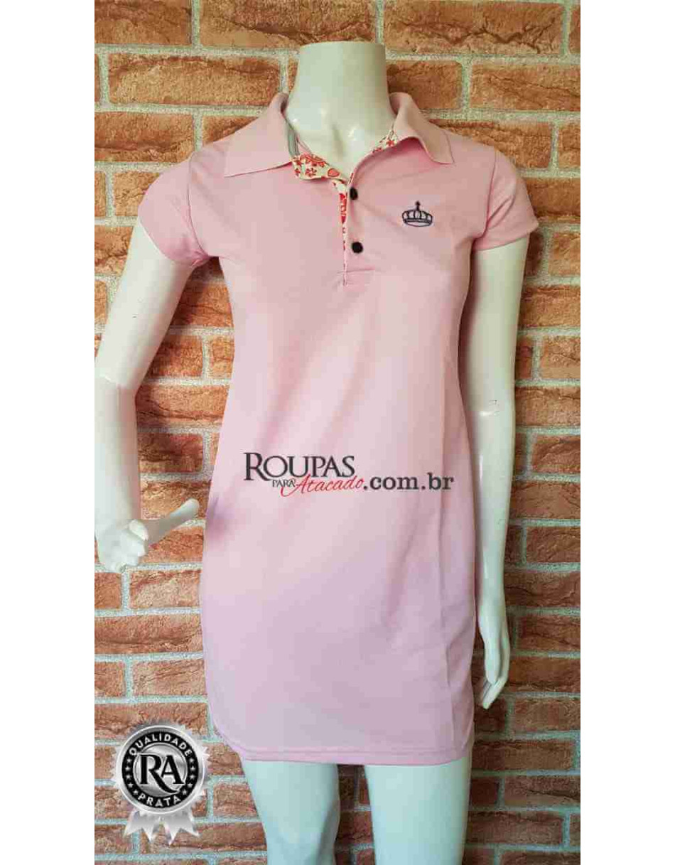 Vestido Gola Polo Feminino Adulto