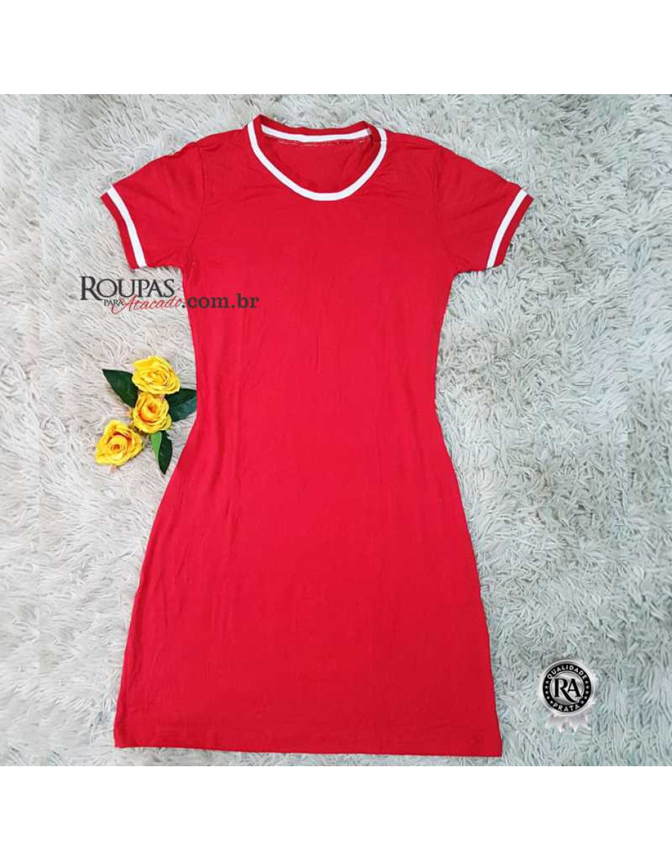 Vestido Basico Com Manga