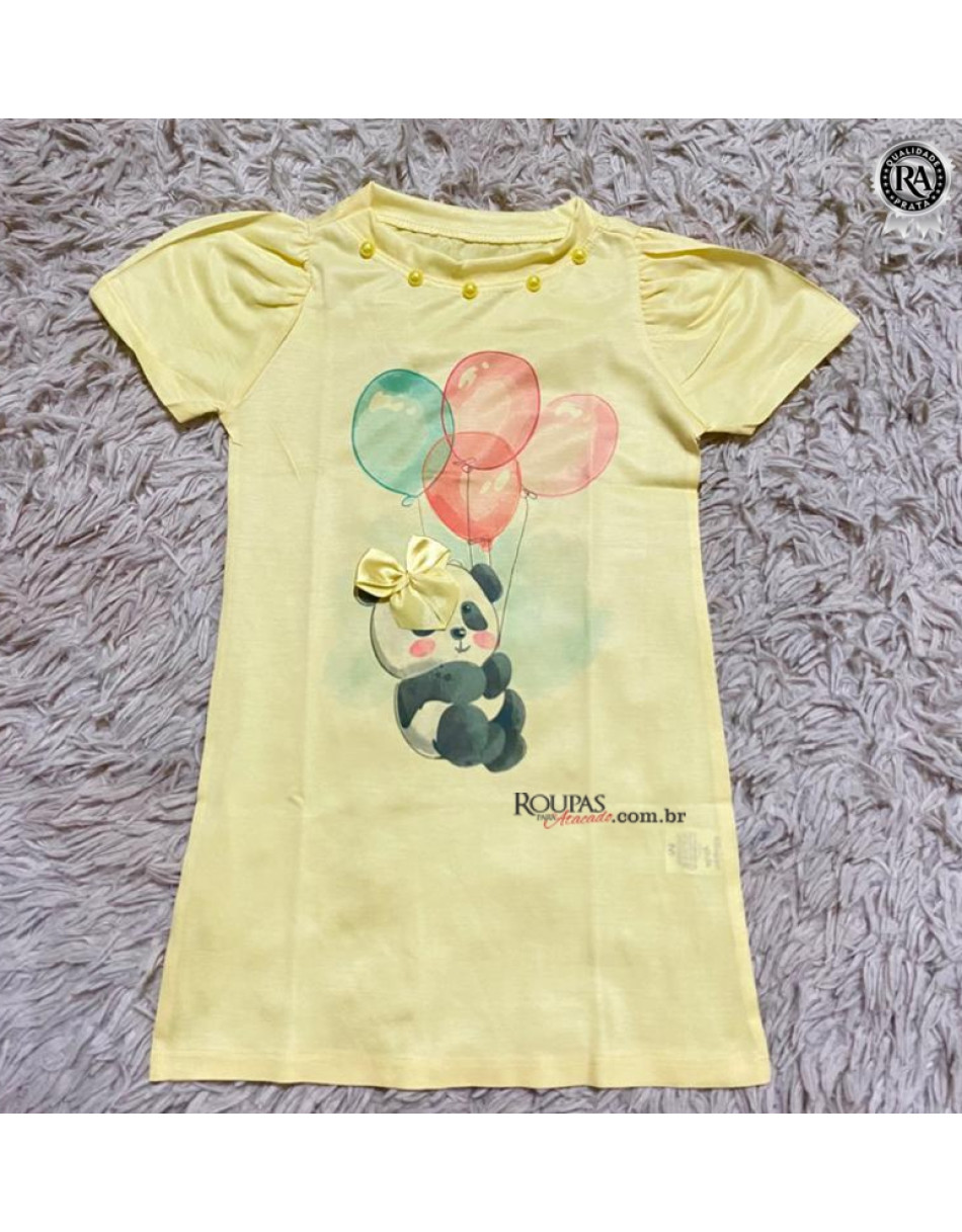 Vestido Infantil Sublimado Com Aplicação 