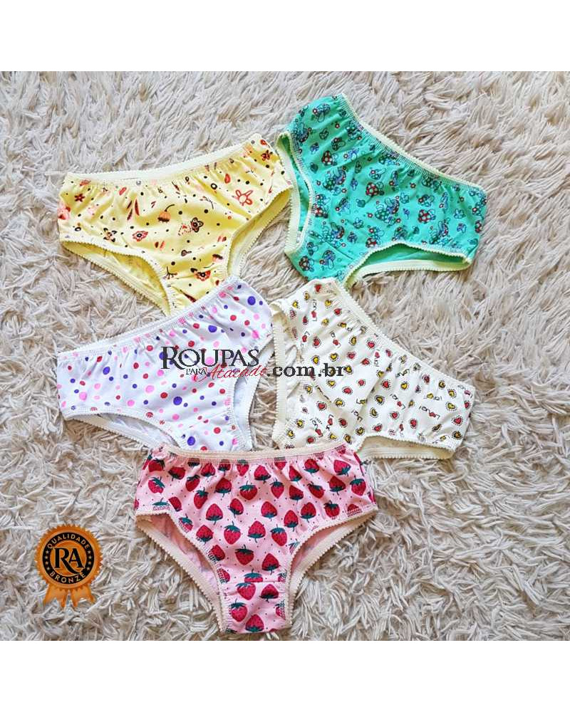 Calcinha Infantil de Algodão Estampada