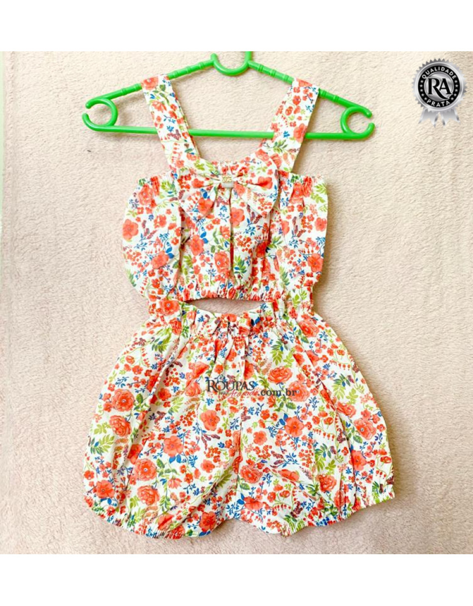 Conjunto Bebê Bunda Rica Em Tricoline