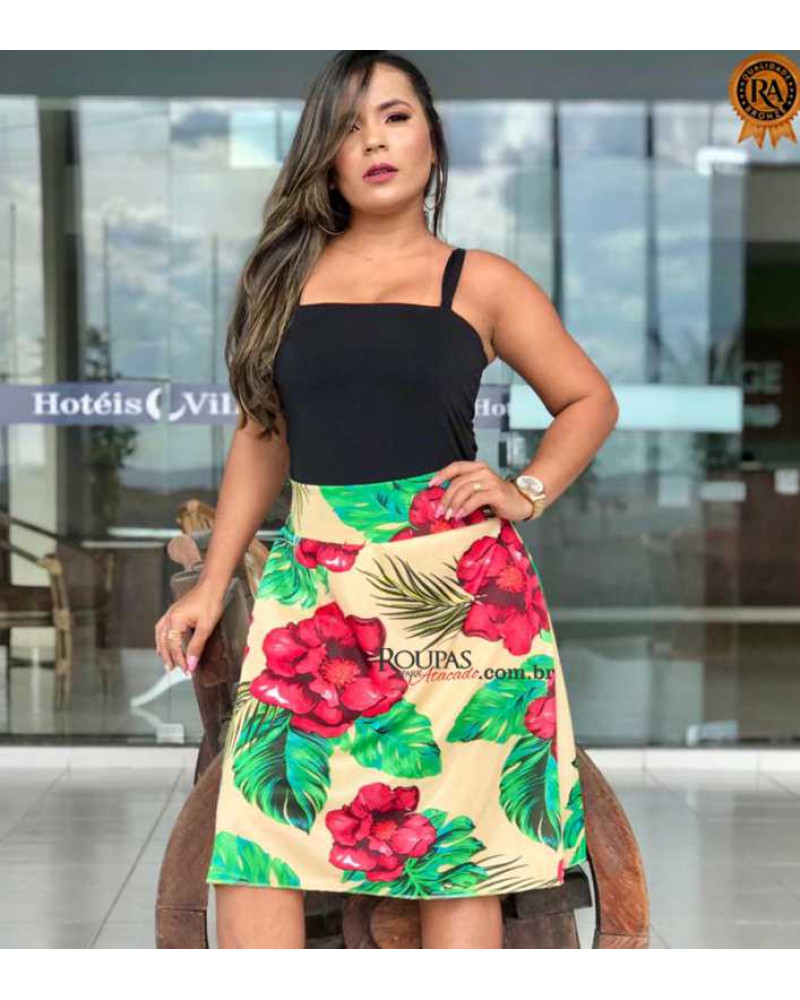 Saia Estampada Em Cacharrel