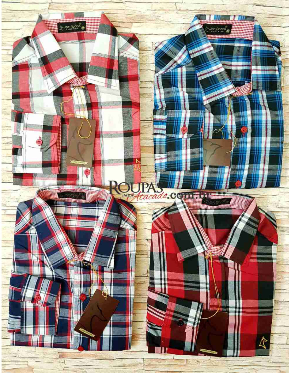 Camisa Social Xadrez Masculina Manga Longa