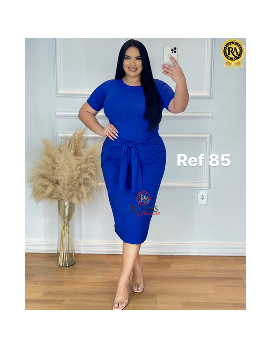 Vestido Canelado Plus Size Moda Evangélica