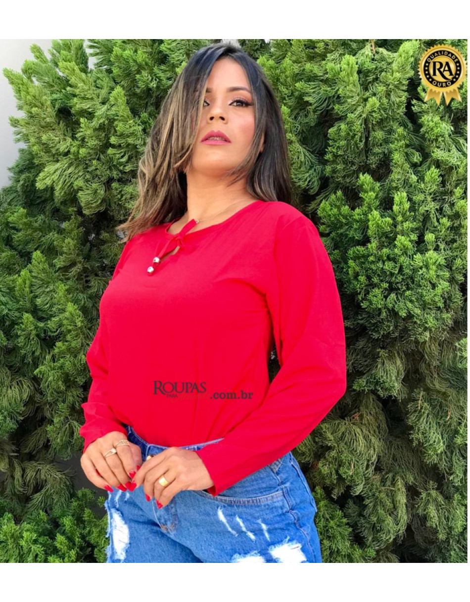Blusa de Crepe Manga longa