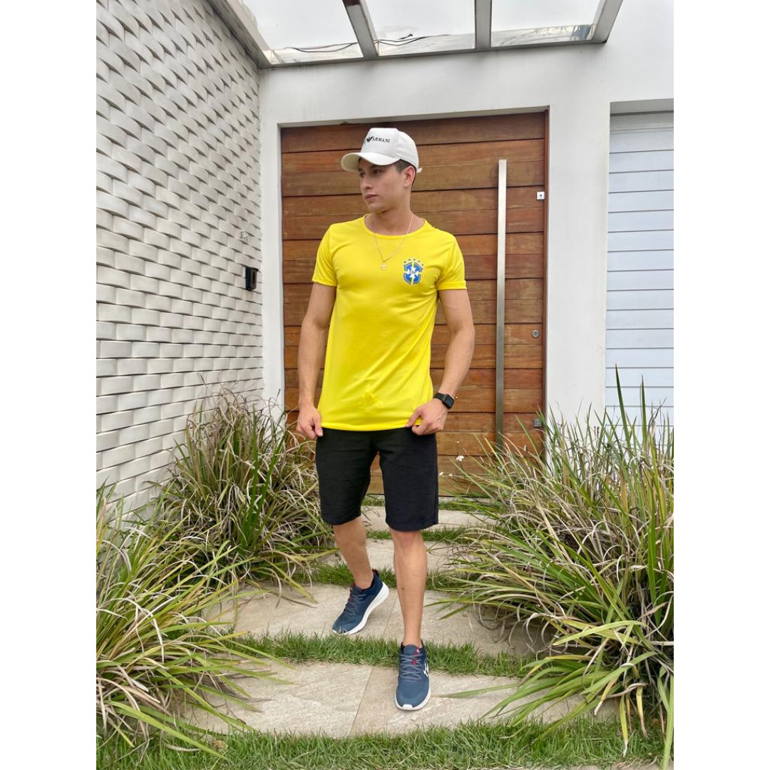 kit Camisa Brasil Masculina Adulta
