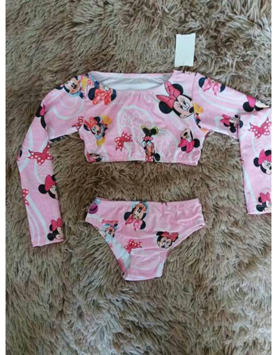 Biquíni Cropped Infantil Manga Longa