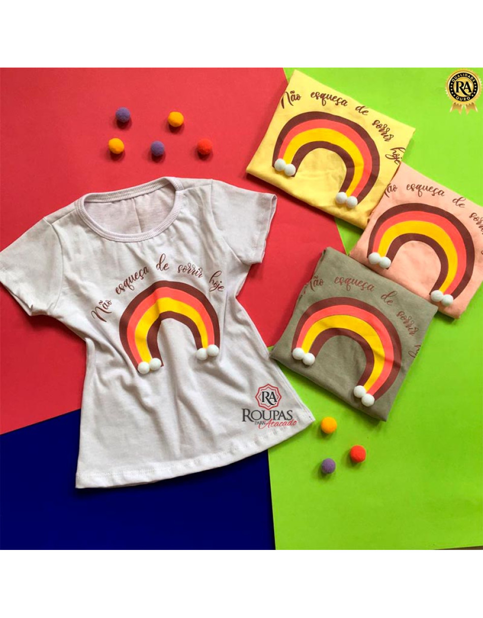 Blusa Infantil Algodão Com Pom Pom