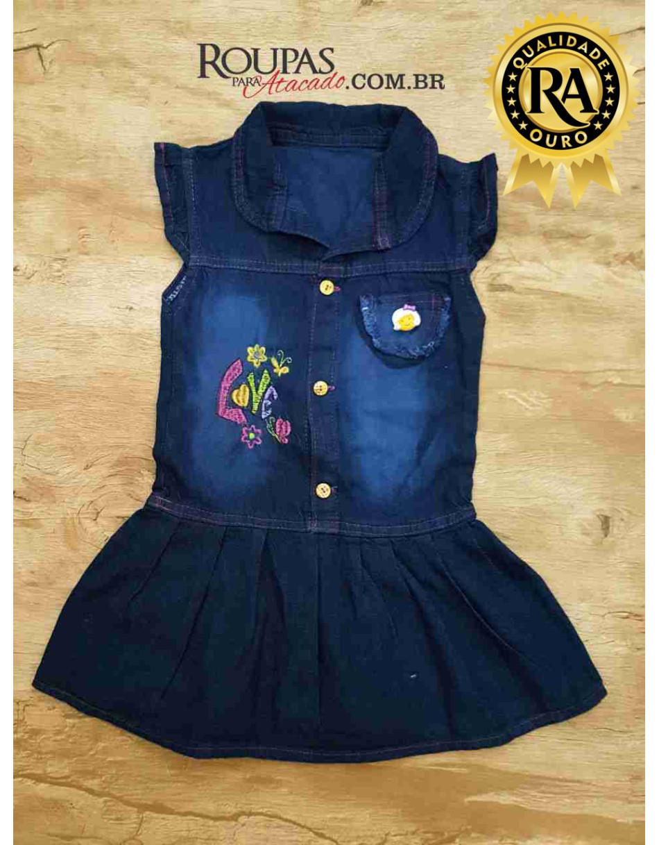 Vestido Jeans Infantil Vários Modelos P M e G