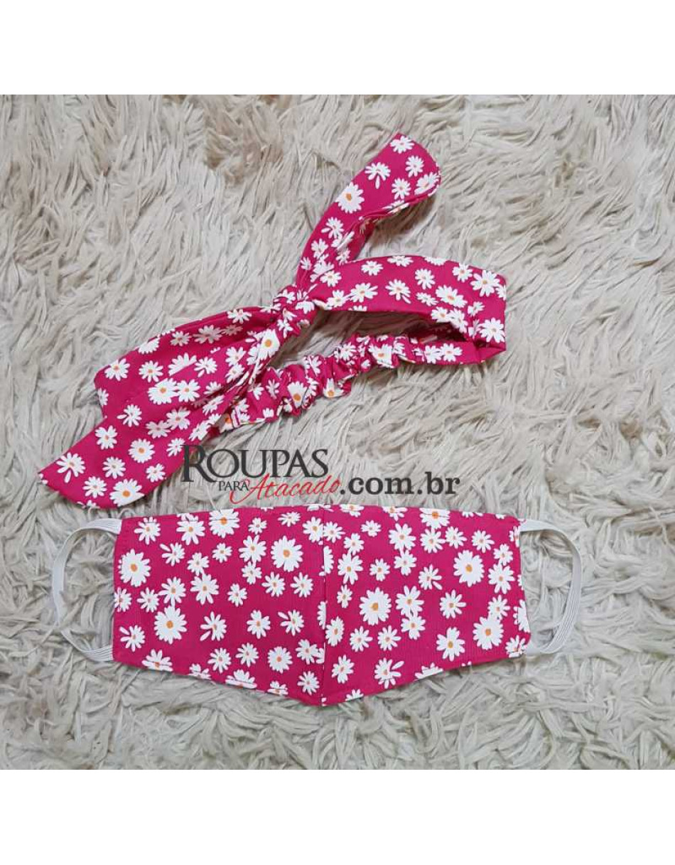 Kit Máscara e Turbante Infantil 
