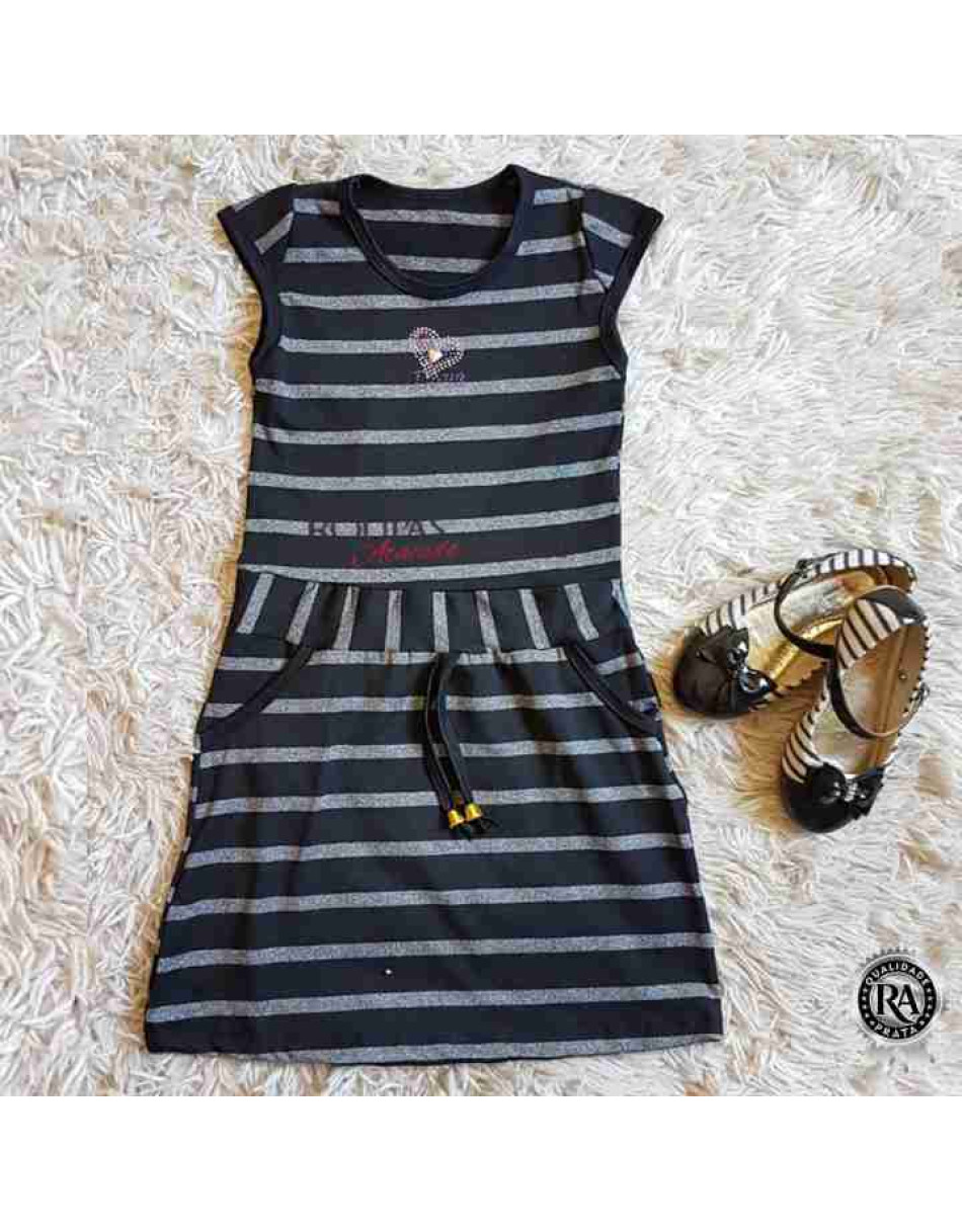Vestido Infantil Listrado