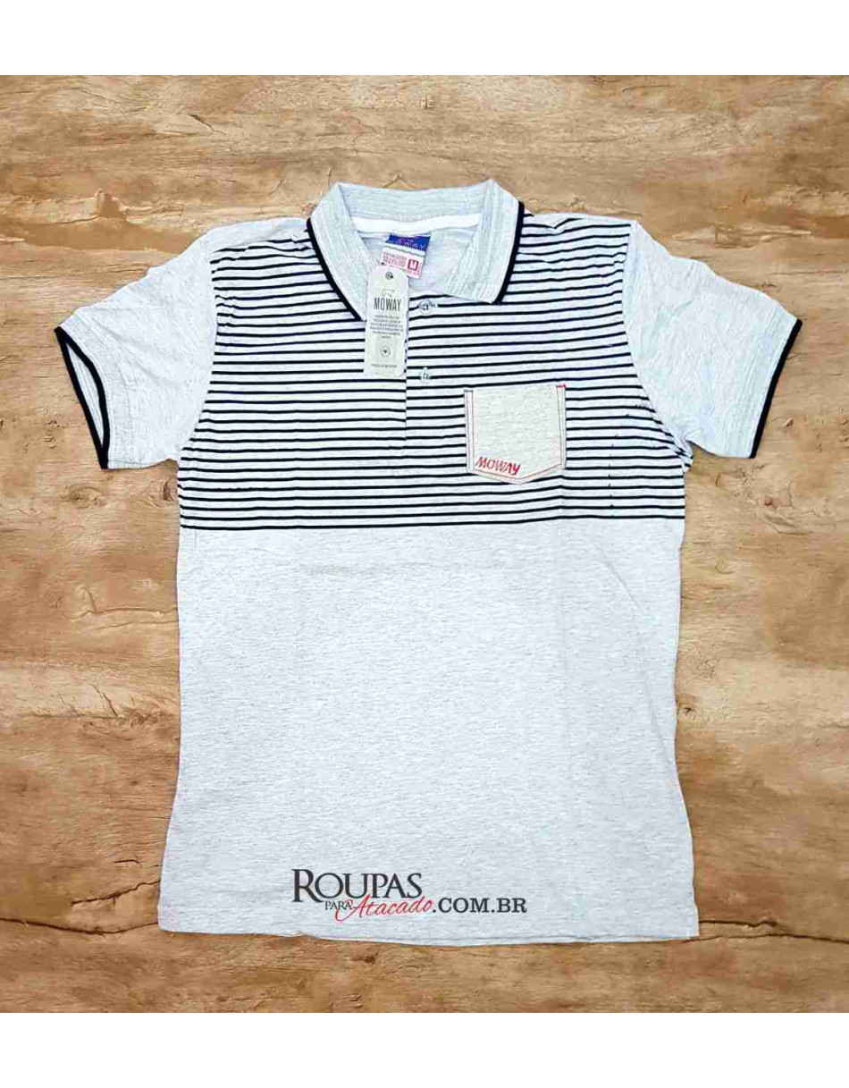 Camisa Polo Algodão Masculina com Bolso