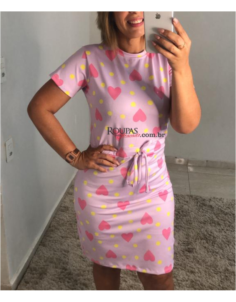 Vestido Tubinho Com Amarração Na Cintura
