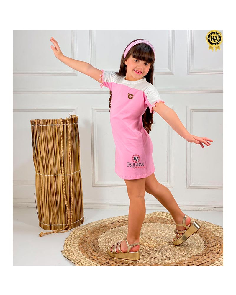 Vestido Algodão Infantil Pom Pom