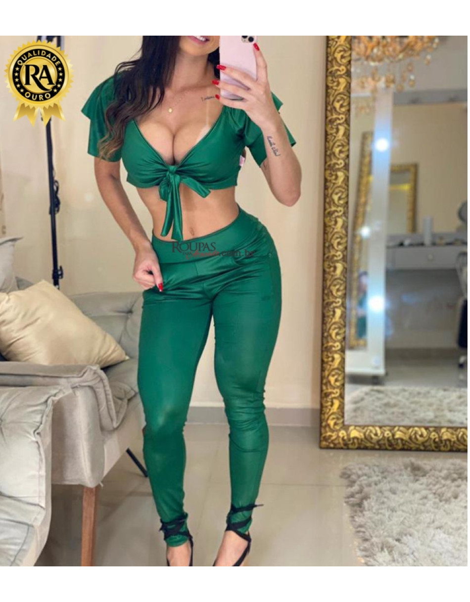 Conjunto Cropped E Calça Cirre