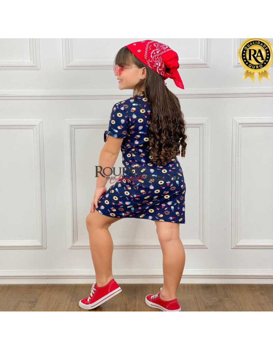 Vestido Infantil Manga Lacinho Marisol 