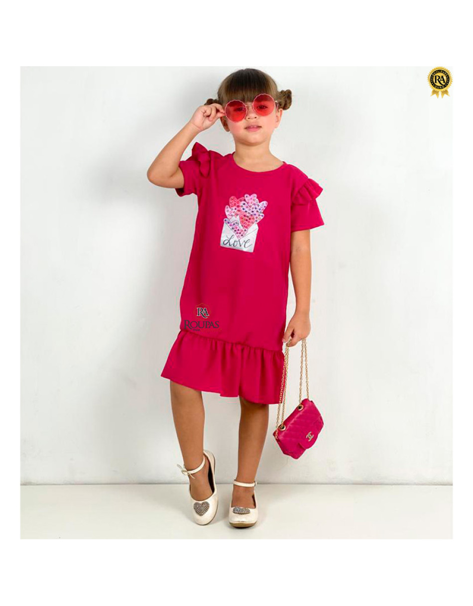Vestido Infantil Lorena Em Crepe Liso