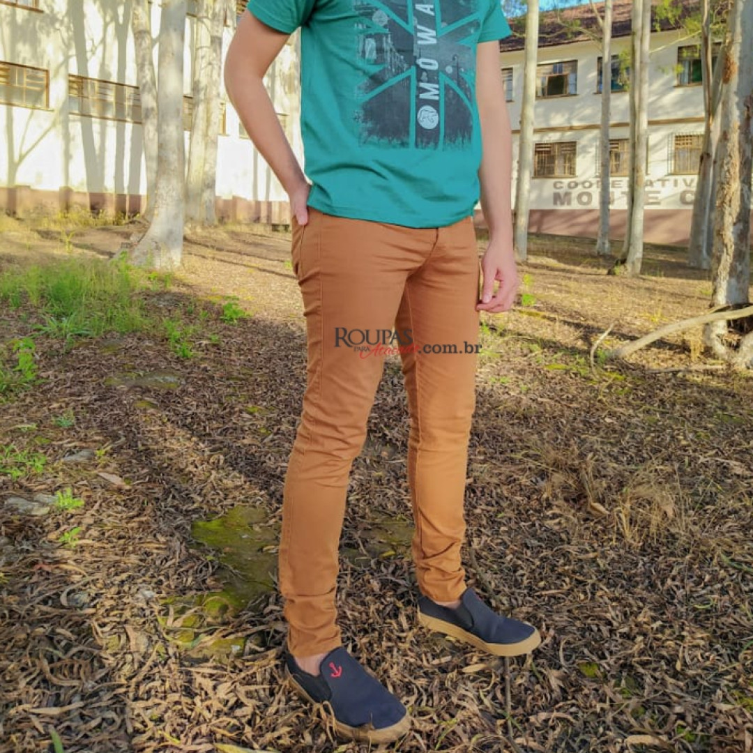 Calça Sarja Colorida Masculina Adulta