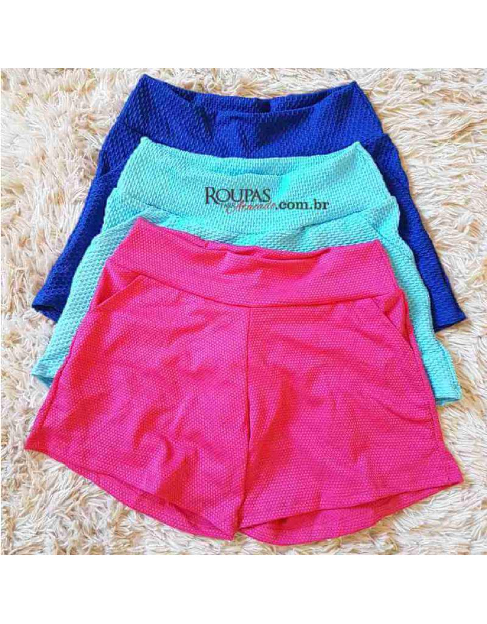 Short Colorido Feminino Liso