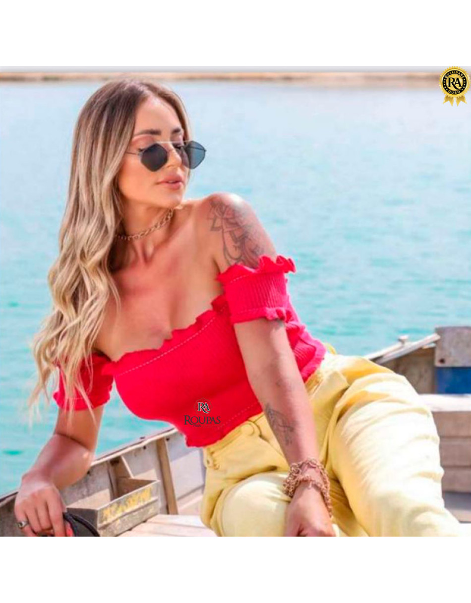 Blusa Tricot Feminina Ombro A Ombro