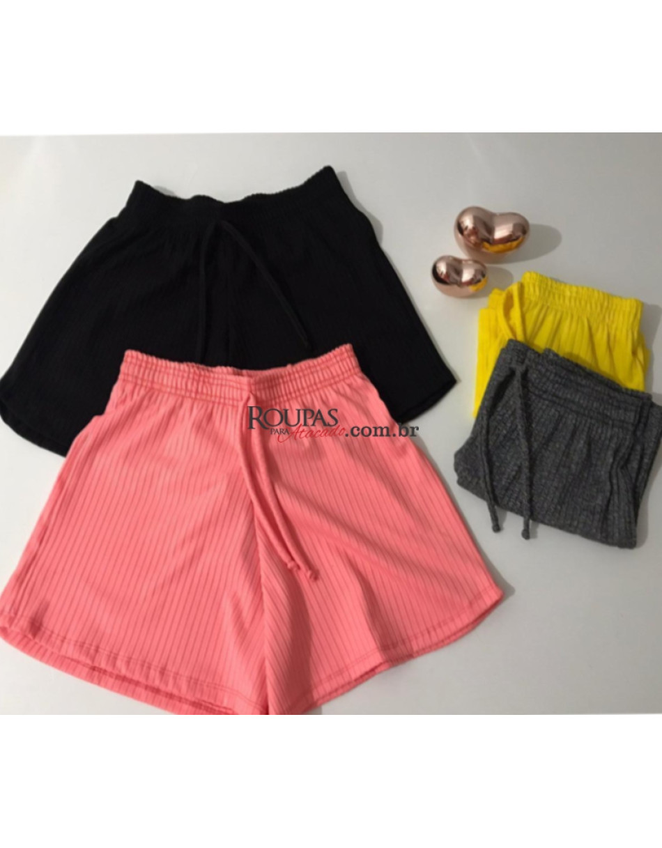 Short Colorido Feminino Liso