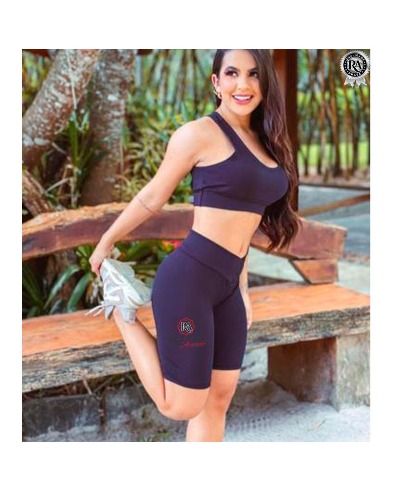 Conjunto Laiza Top E Bermuda Fitness Liso