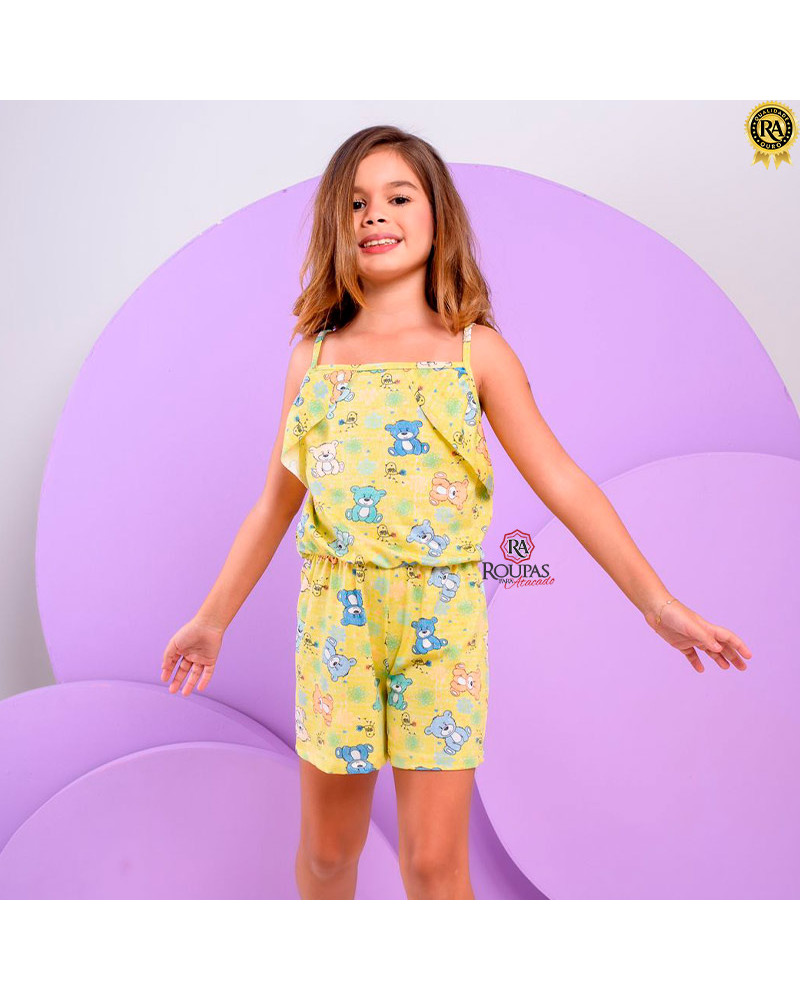 Macaquinho Infantil Estampado Alcinha