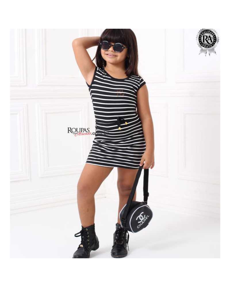Vestido Infantil Listrado