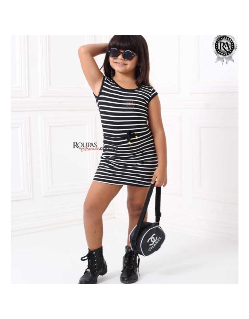 Vestido Infantil Listrado