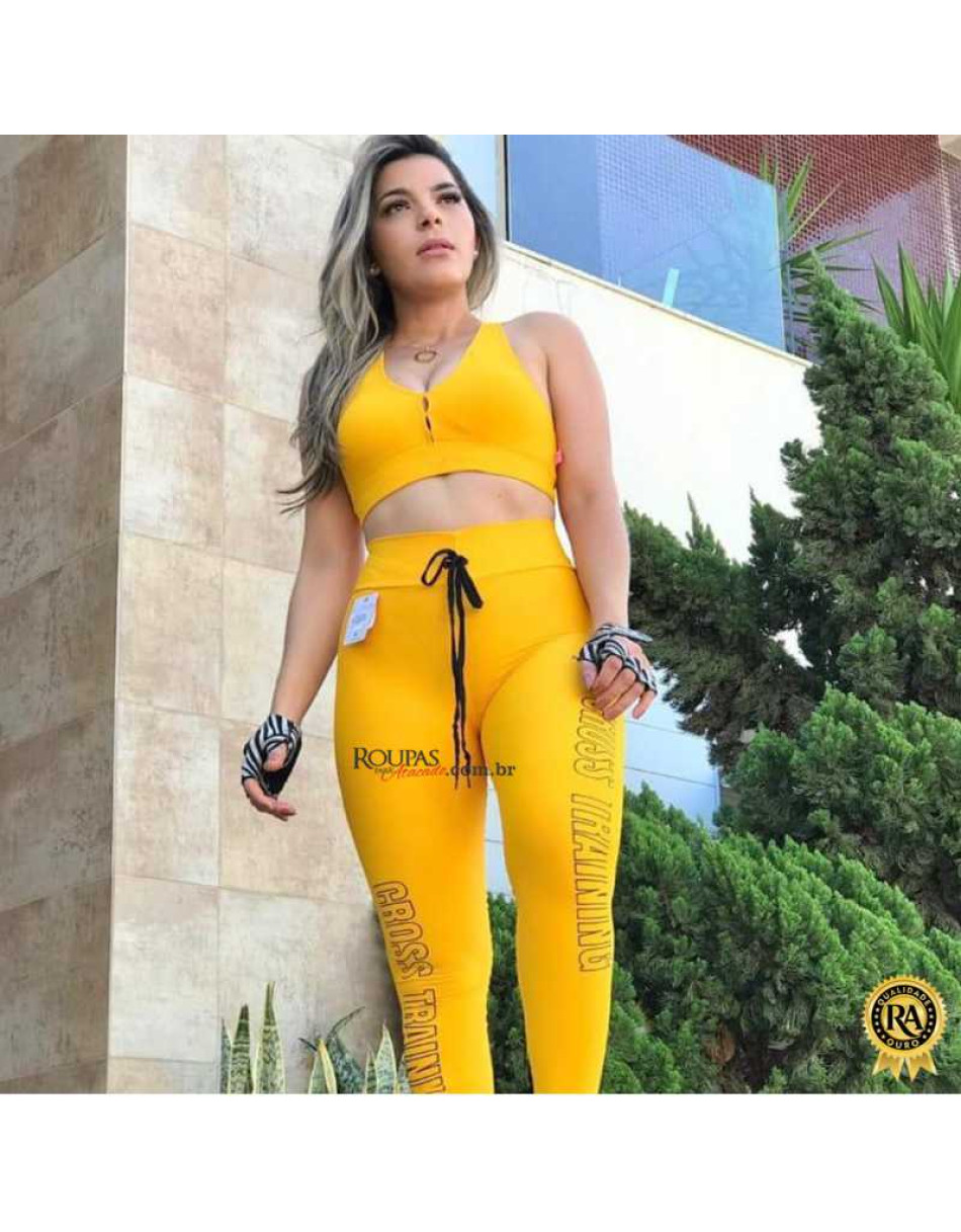 Calça legging com cadarço e Silk