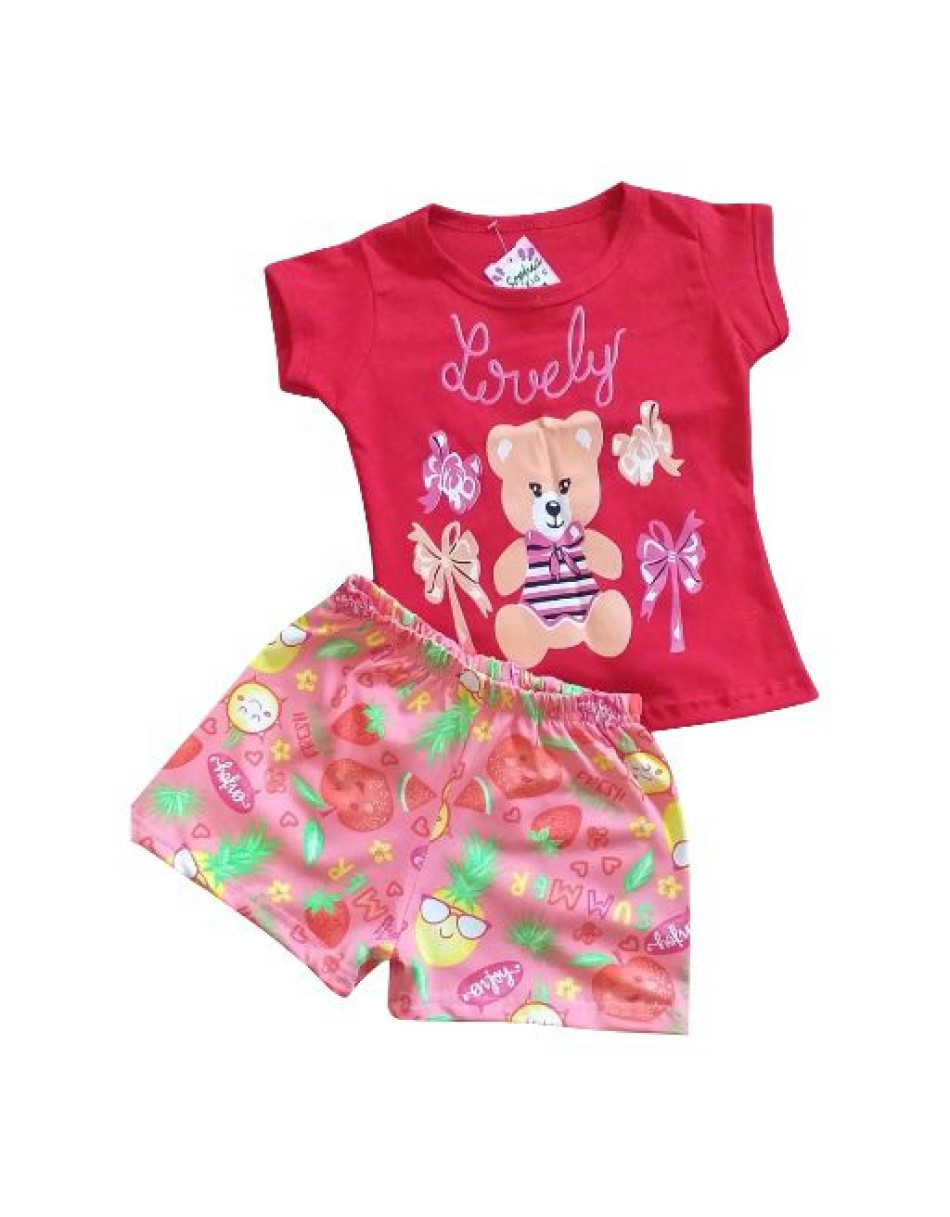 Conjunto Infantil Menina Blusa E Short
