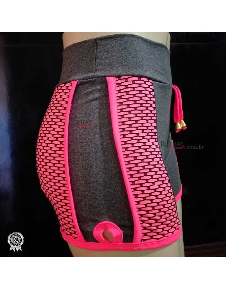 Short Fitness Em Suplex mescla Detalhes