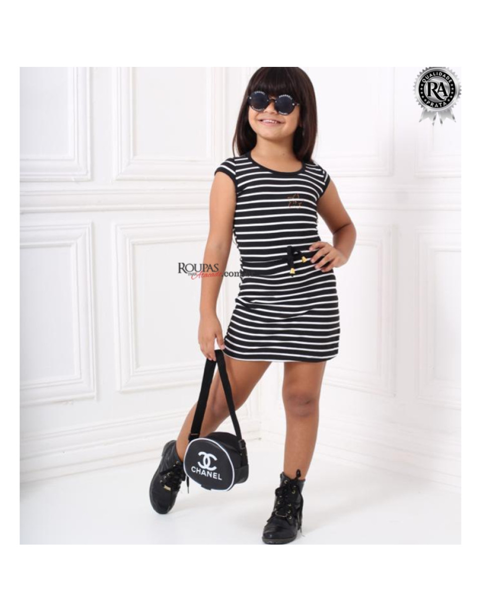 Vestido Infantil Listrado