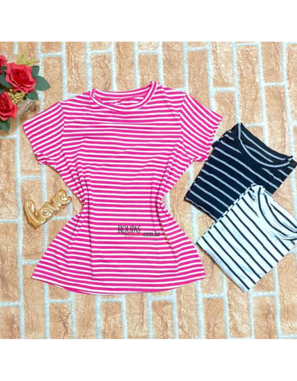 Blusa T-shirt Feminina Listrada