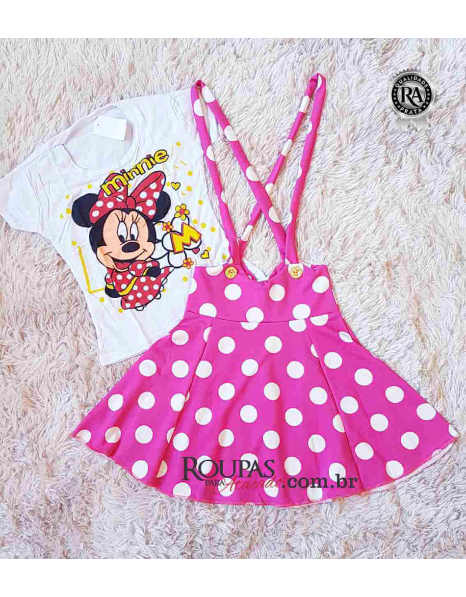 Conjunto Infantil Blusa e Vestido Salopete