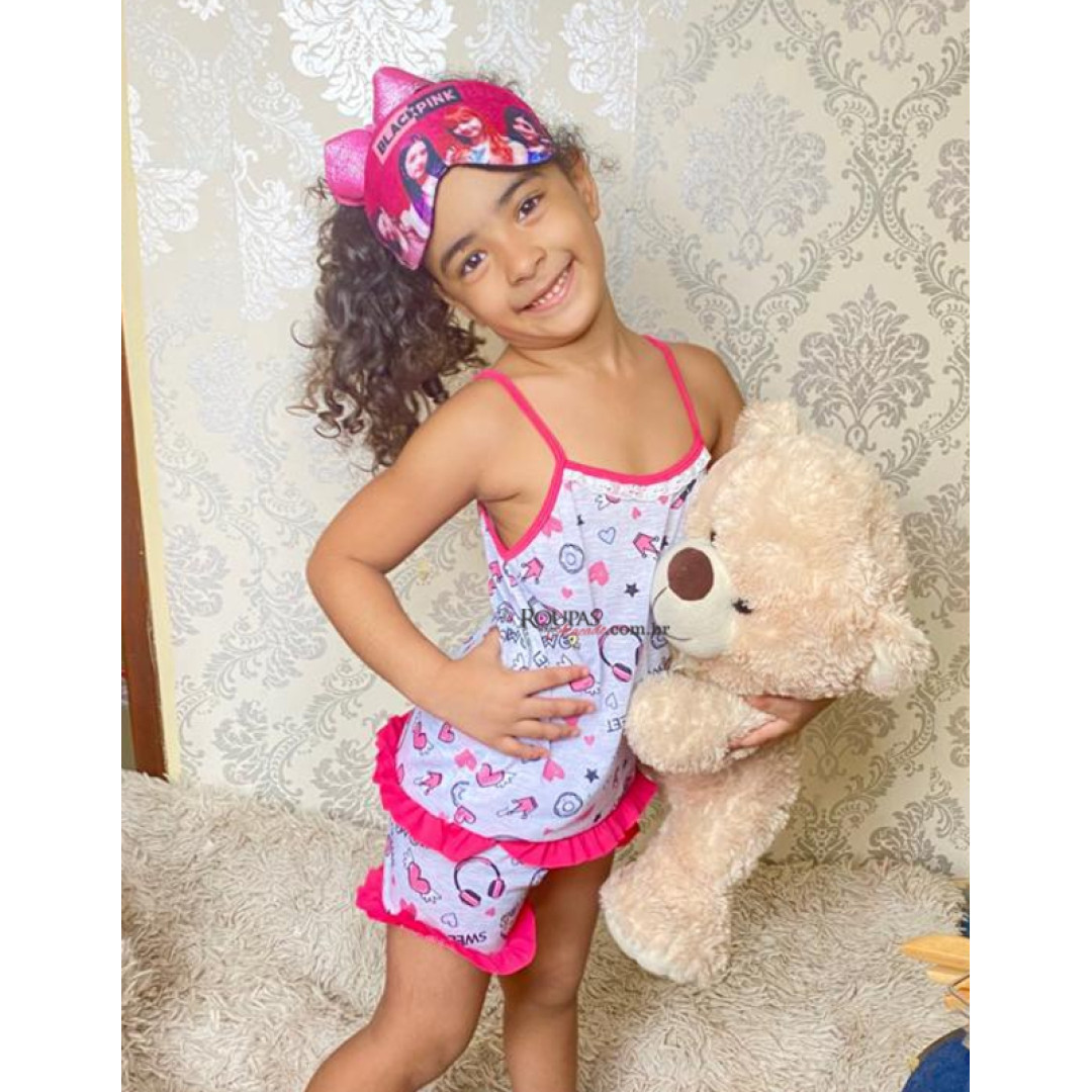 Baby Doll Infantil Estampado Com Babado