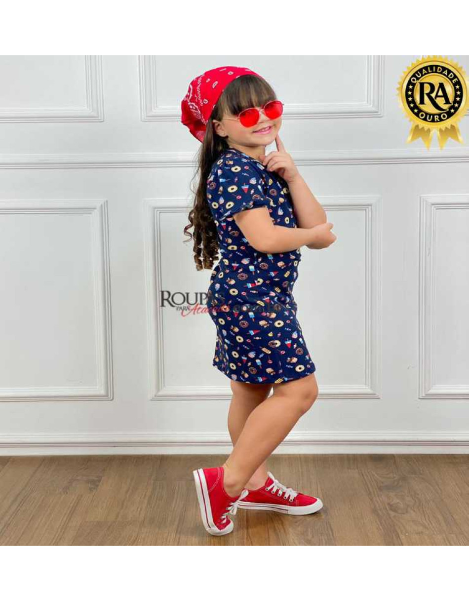 Vestido Infantil Manga Lacinho Marisol 