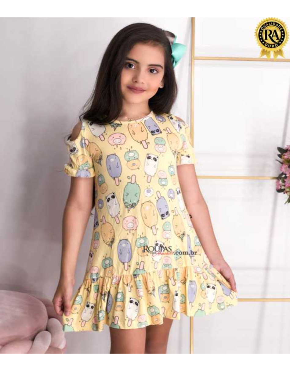 Vestido Infantil Mikaelly Em Fio Torcido 