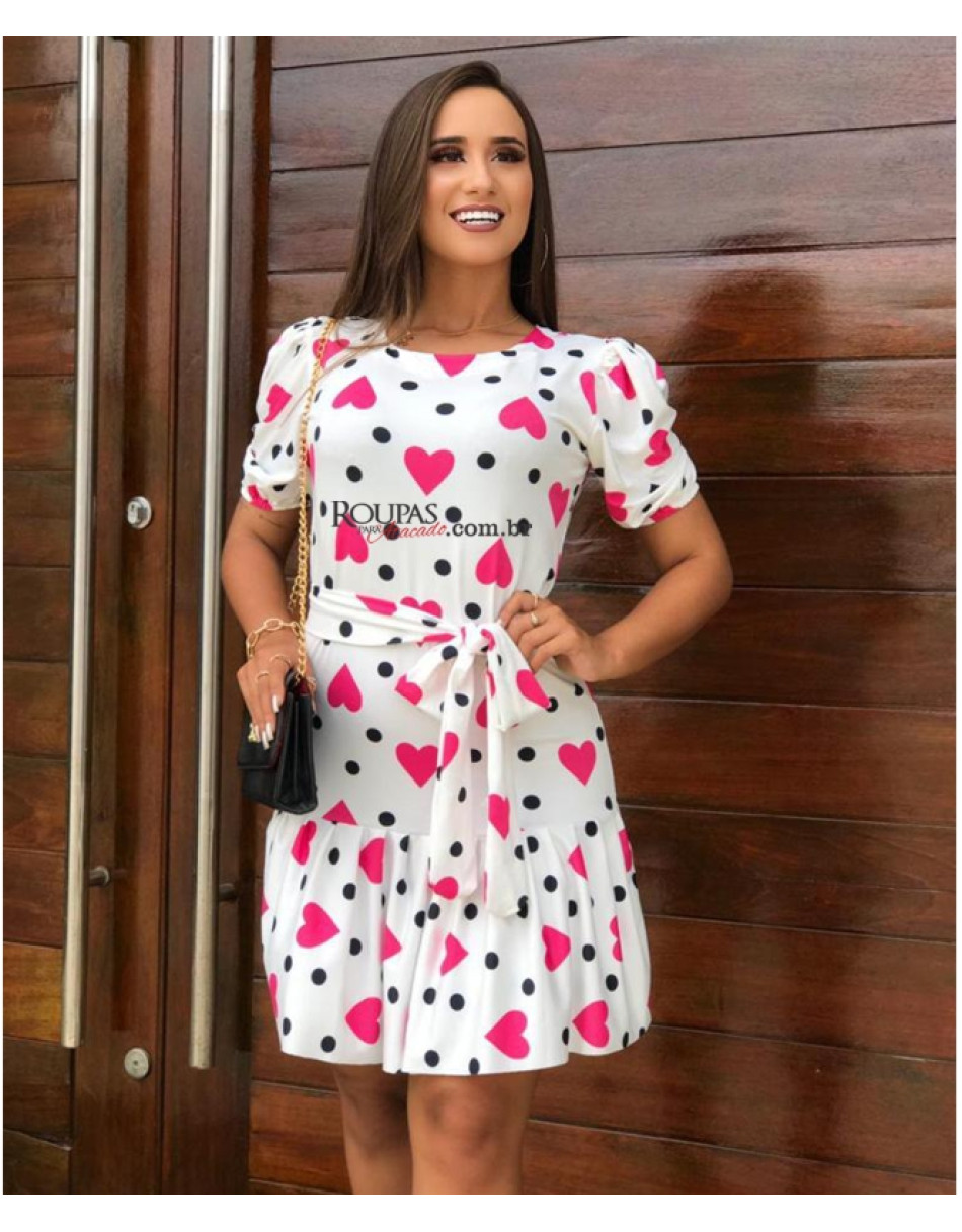 Vestido Com Babado E Laço Vanessa