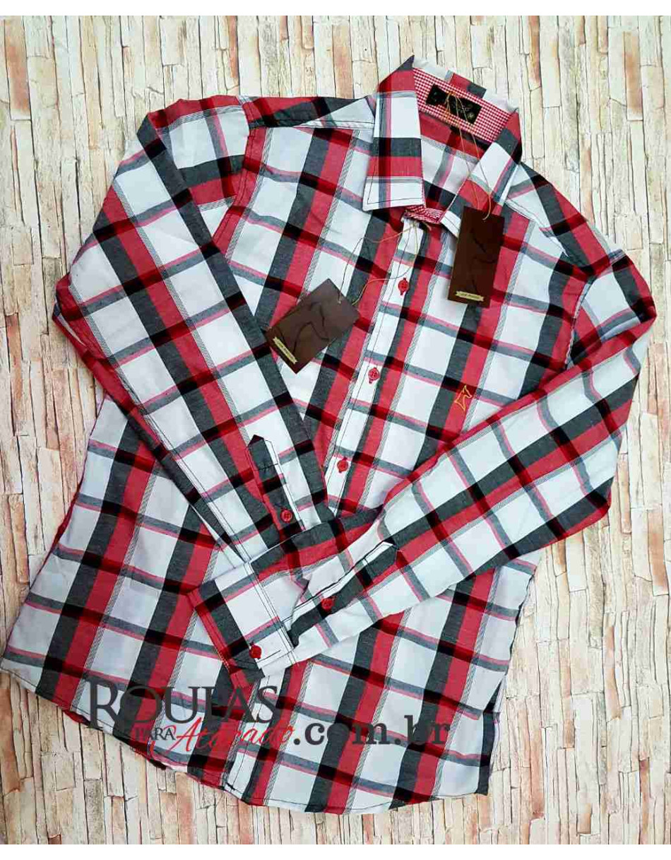 Camisa Social Xadrez Masculina Manga Longa