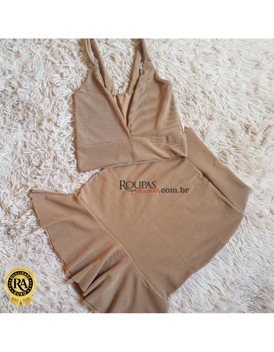 Conjunto Feminino Saia e Cropped Colorido