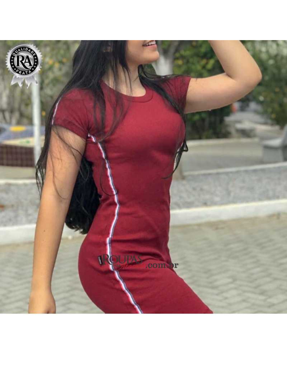 Vestido Basico Com Manga