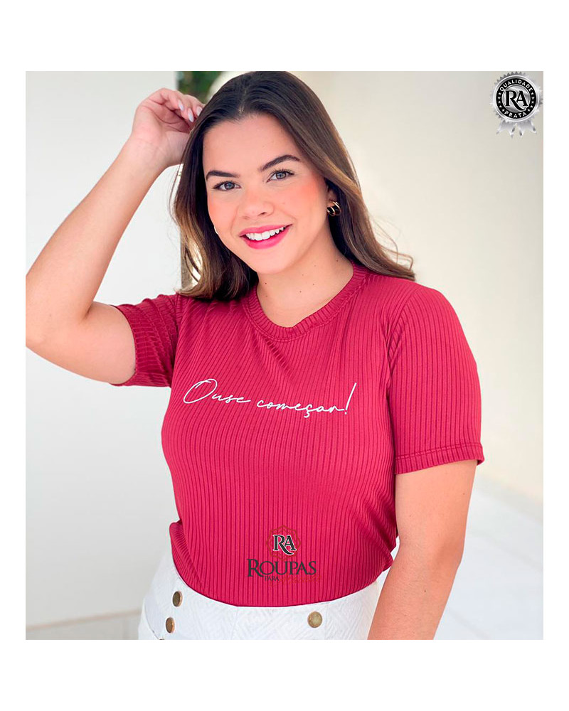 Tshirt Feminina Canelada Com Frases