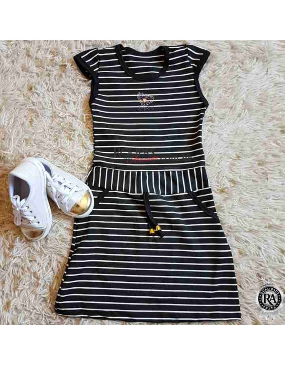 Vestido Infantil Listrado